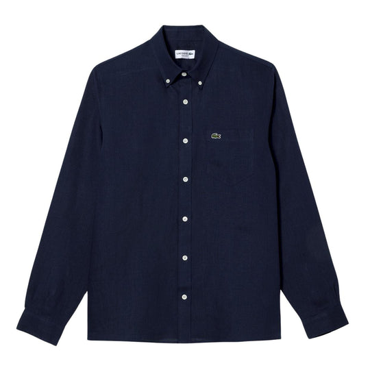 Lacoste Men's Linen Blue Shirt