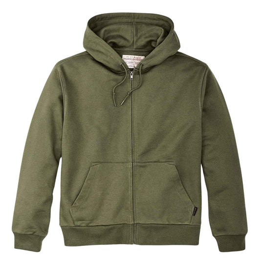 Herren-Sweatshirt Filson Prospector Kapuzenjacke mit durchgehendem Reißverschluss Olivgrün