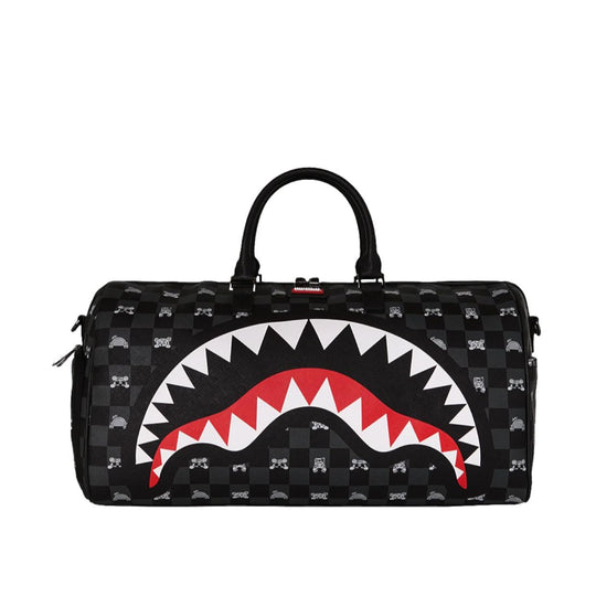 Unisex Sprayground Grey Peeking Duffle Bag Black/White