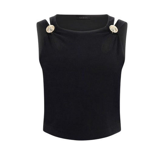 Crop Top Damen Guess Schwarz
