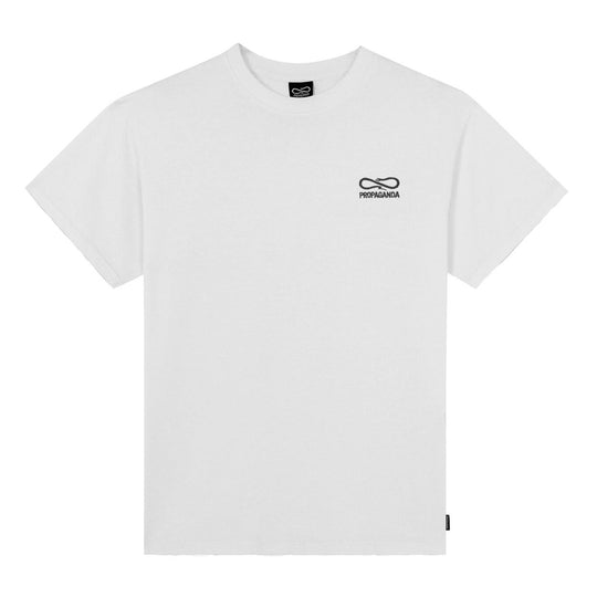 T-shirt Uomo Propaganda Ricamo Logo Bianco