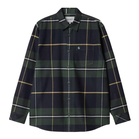 Herrenhemd Carhartt WIP L/S Garnett Grün Mehrfarbig