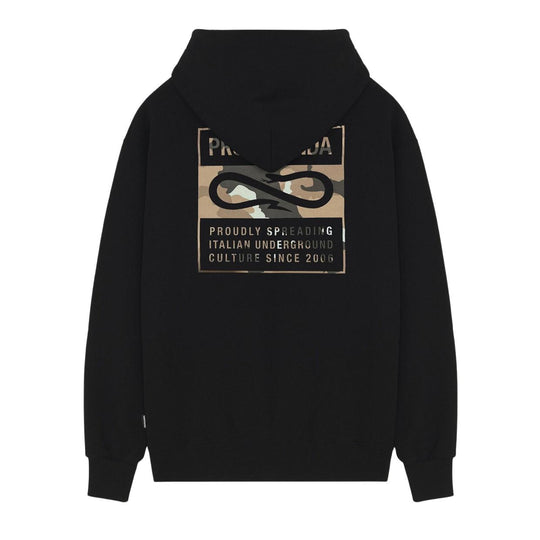 Men's Sweatshirt Propaganda Label Camo Full Zip Black