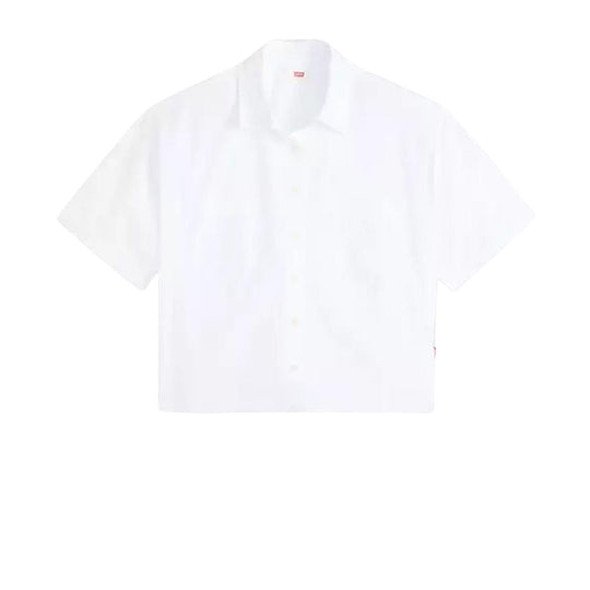 Camicia Donna Levi'S Accorciata Harlie A Maniche Corte Bianco
