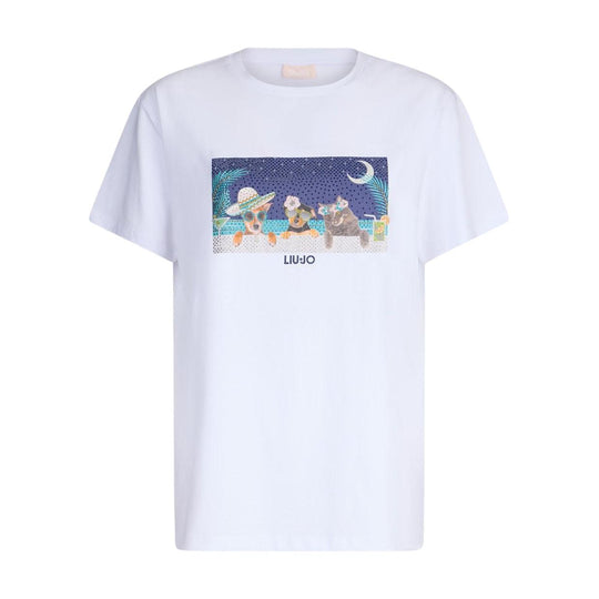 T-shirt Donna Liu-Jo Stampa Animali Bianco