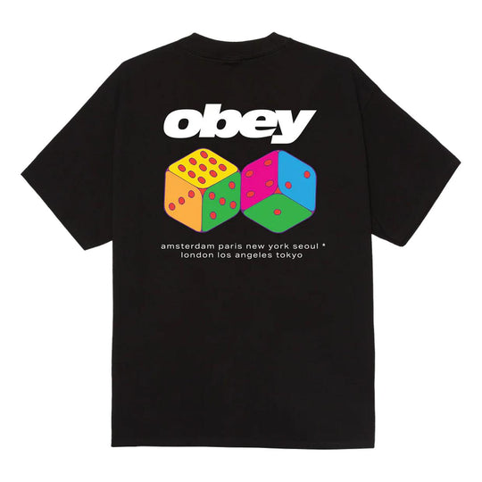 T-Shirt Uomo Obey Dice Nero