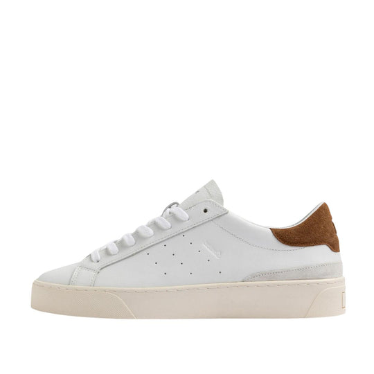Sneakers Uomo D.A.T.E. Sonica Tennis Retrò Bianco/Cuoio