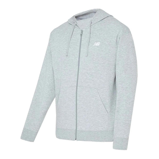 Felpa Uomo New Balance Essential Logo F/Z Grigio Melange