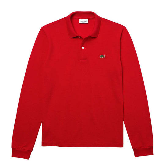 Polo Herren Lacoste Langarm Rot