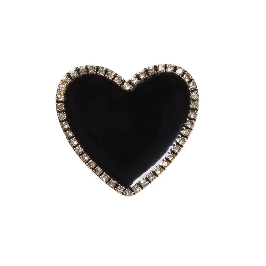 Jibbitz Crocs Cuore Nero Outline Oro