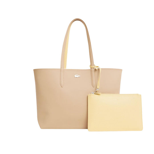 Borsa Donna Lacoste Toto Bouble Face Con Pochette Anna Beige/Giallo