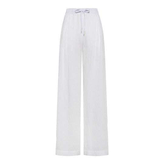 Pantalone Donna Deha Largo Effetto Stropicciato Bianco