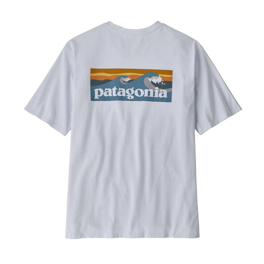 T-shirt Herren Patagonia Boardshort Logo Tasche Weiß