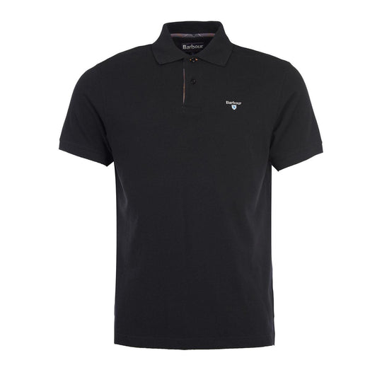 Men's Barbour Tartan Pique Polo Black