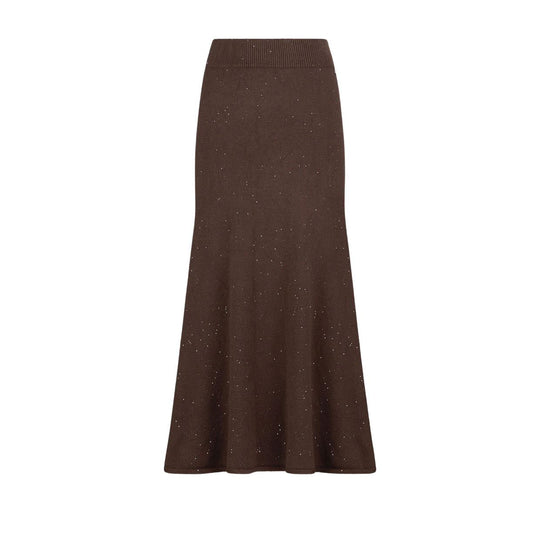 Gonna Donna LIU-JO Lunga In Maglia Pallettes Marrone