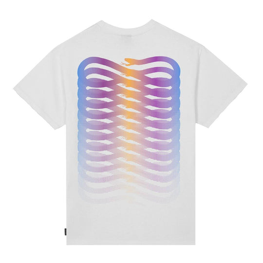 T-shirt Herren Propaganda Rippen Farbverlauf Weiß / Mehrfarbig