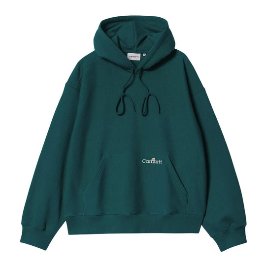 Men's Carhartt WIP Hooded Label Script Sweatshirt Green