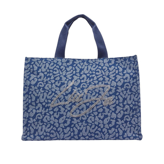 Women's Bag Liu-Jo Large Tote Bag In Denim Animalier