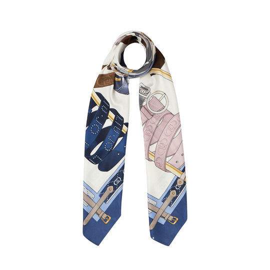 Scarf Liu-Jo 'Mix Belts' Print Blue Multicolor