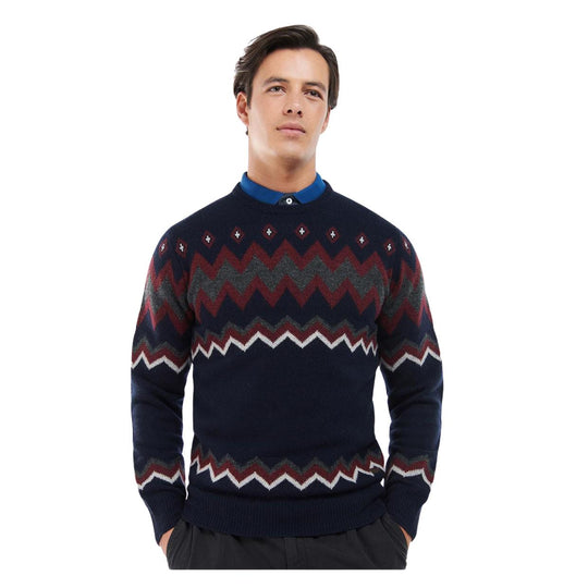 Men's Barbour Regis Fairisle Sweater Blue Multicolor