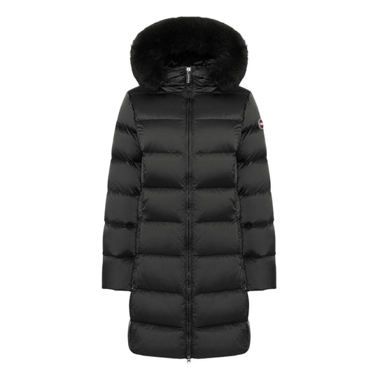 Piumino Donna Colmar Lungo Pelliccia Sintetica Nero