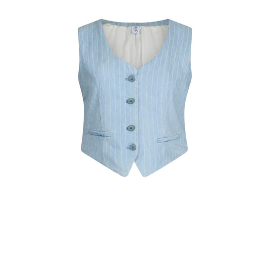 Gilet Donna Liu-Jo Denim Gessato Blu Chiaro
