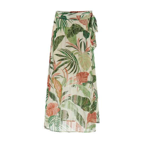 Gonna Donna Guess New Romana Portafoglio Fiori Beige Multicolor