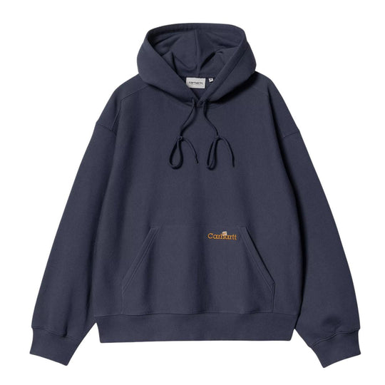 Men's Carhartt WIP Hooded Label Script Sweatshirt Blue