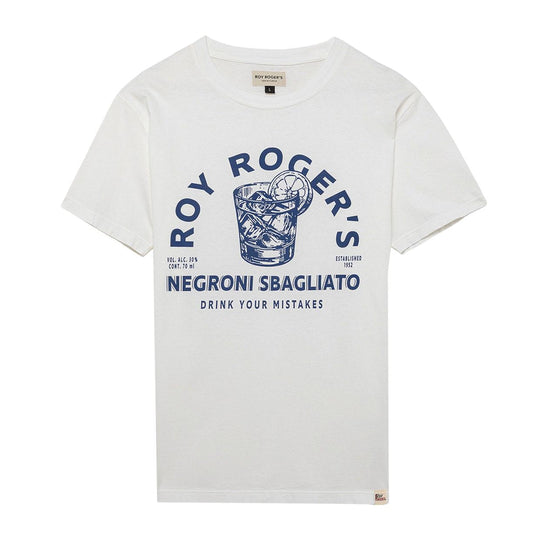 T-shirt Uomo Roy Roger's Stampa Negroni Bianco
