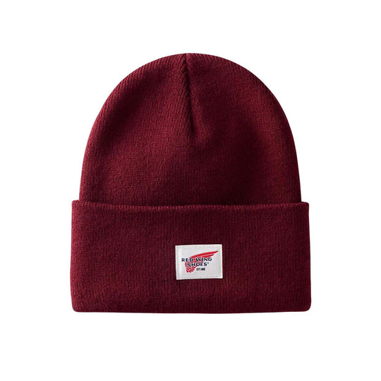 Red Wing Logo Strickmütze Bordeaux