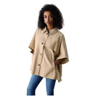 Giubbino Donna Liu-Jo Poncho Trench Con Ricami Gioiello Sabbia