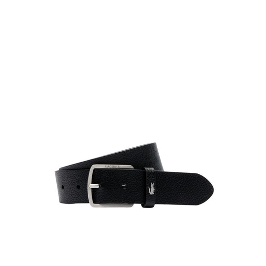 Men's Lacoste Hammered Leather Black Belt