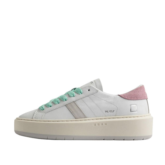Sneakers Donna D.A.T.E. Hill Low Platform Calf Bianco / Rosa