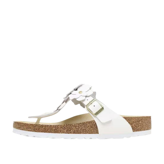 Sandali Donna Birkenstock Gizeh Flowers Bianco