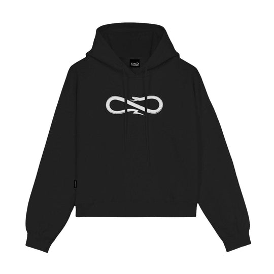 Damen-Sweatshirt Propaganda Kurz geschnittenes Logo Schwarz / Weiß