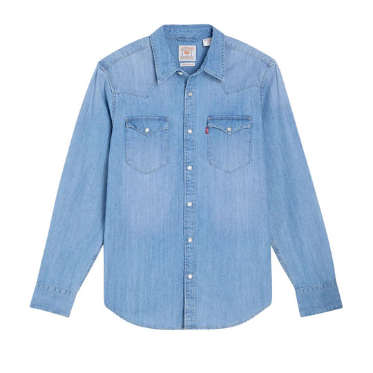 Camicia Uomo Levi'S Western Barstow Taglio Standard Denim Chiaro