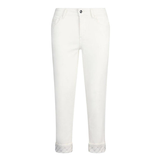 Women's Liu-Jo Cropped White Cuffed Pants