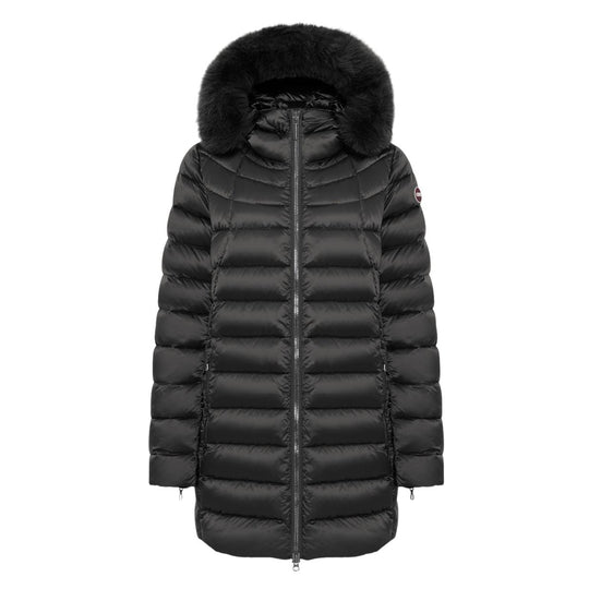 Piumino Donna Colmar A Trapezio Pelliccia Nero