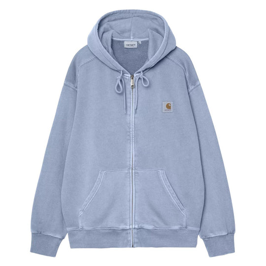 Felpa Uomo Carhartt Wip Hooded Nelson Jkt Azzurro Lavato