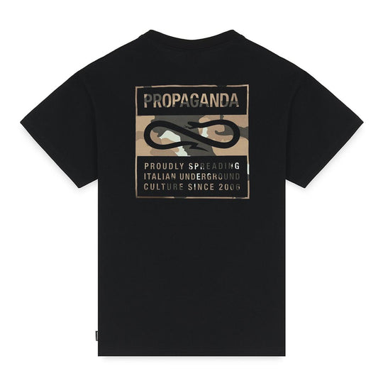 T-shirt Uomo Propaganda Label Camo Nero