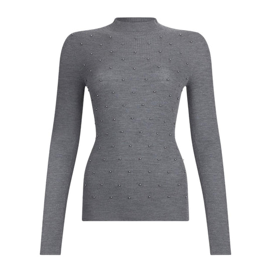 Maglia Donna Liu-Jo Collo Lupetto Con Perline Grigio Chairo