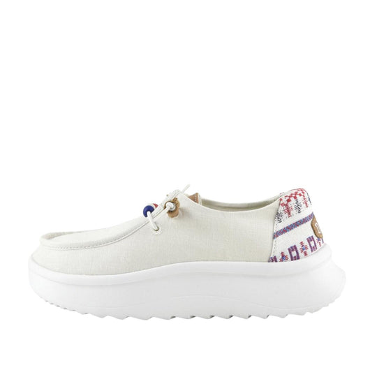Women's Sneakers Hey Dude Wendy Peak Baja Stripe White