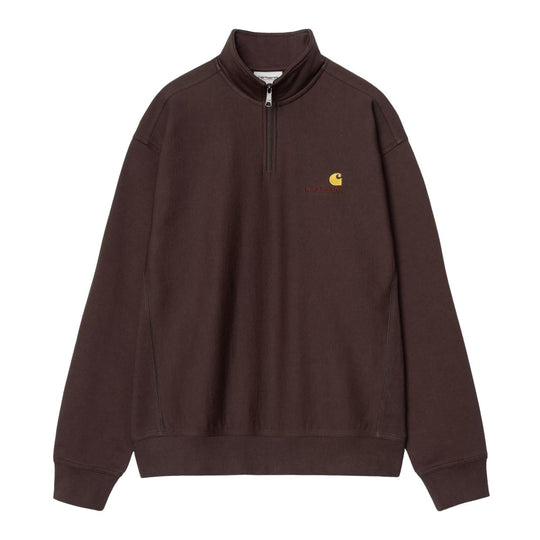 Felpa Uomo Carhartt Wip Half Zip American Script Prugna