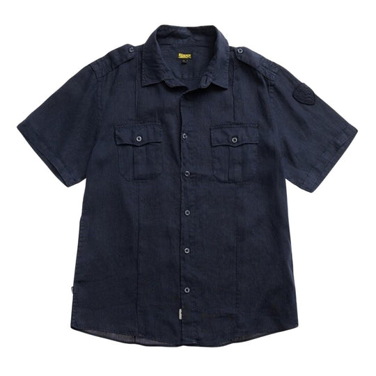 Herrenhemd Blauer Kurzarm Benson Blau