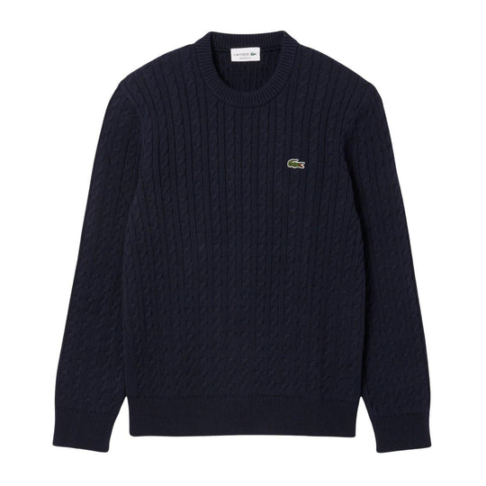 Pullover Uomo Lacoste Maglia Trecce Blu