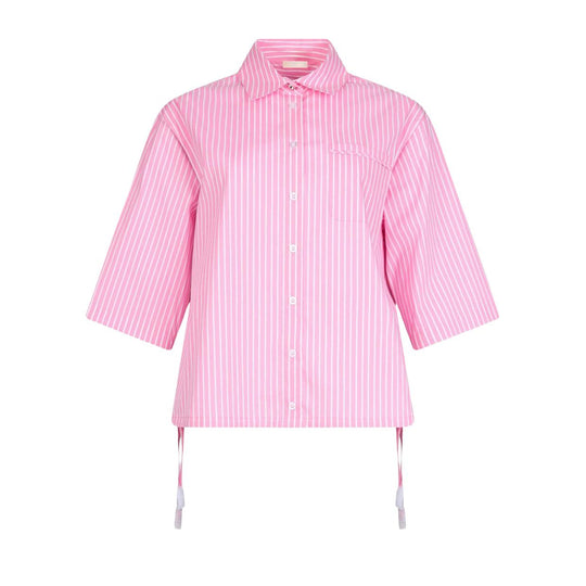 Camicia Donna Liu-JO Camicia Manica 3/4 Riga Rosa/Bianco