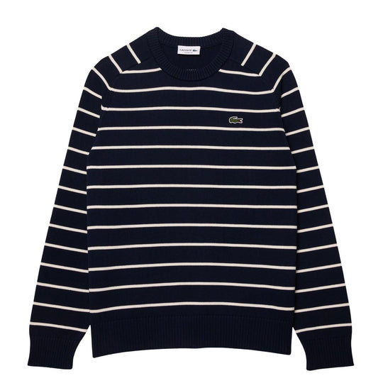 Lacoste Men's Sweater Navy Blue / White Stripes