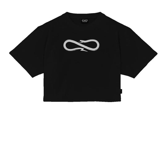 T-shirt Cropped Donna Propaganda Logo Nero