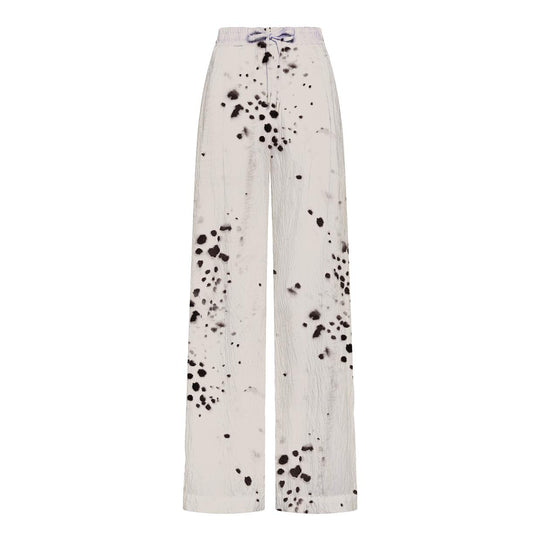 Pantalone Donna Deha Larghi In Viscosa Effetto Stropicciato Beige