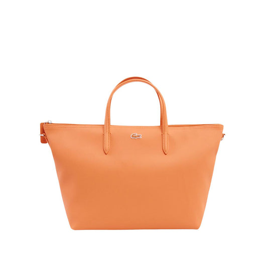 Women's Lacoste Medium Shopping Bag with Orange Shoulder Strap